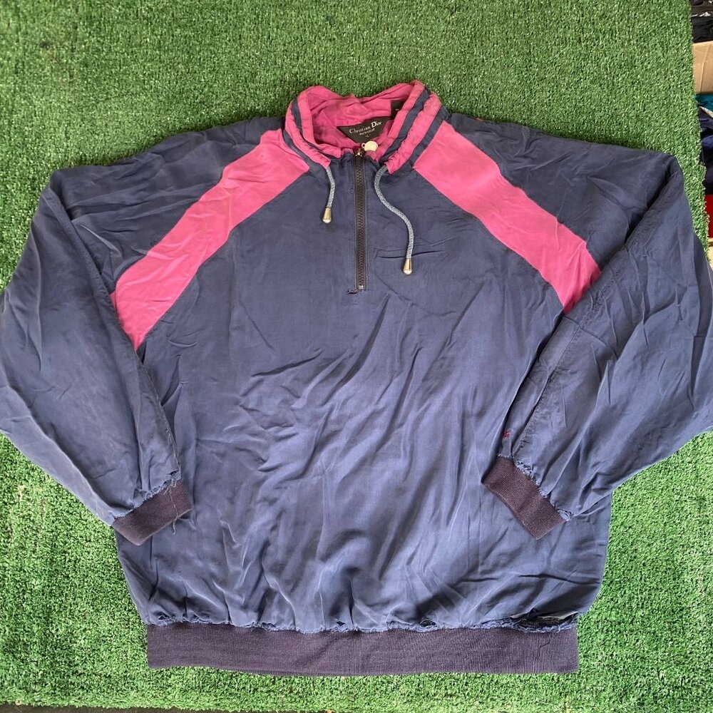 Vintage 80s Christian Dior Pullover Windbreaker Track Jacket